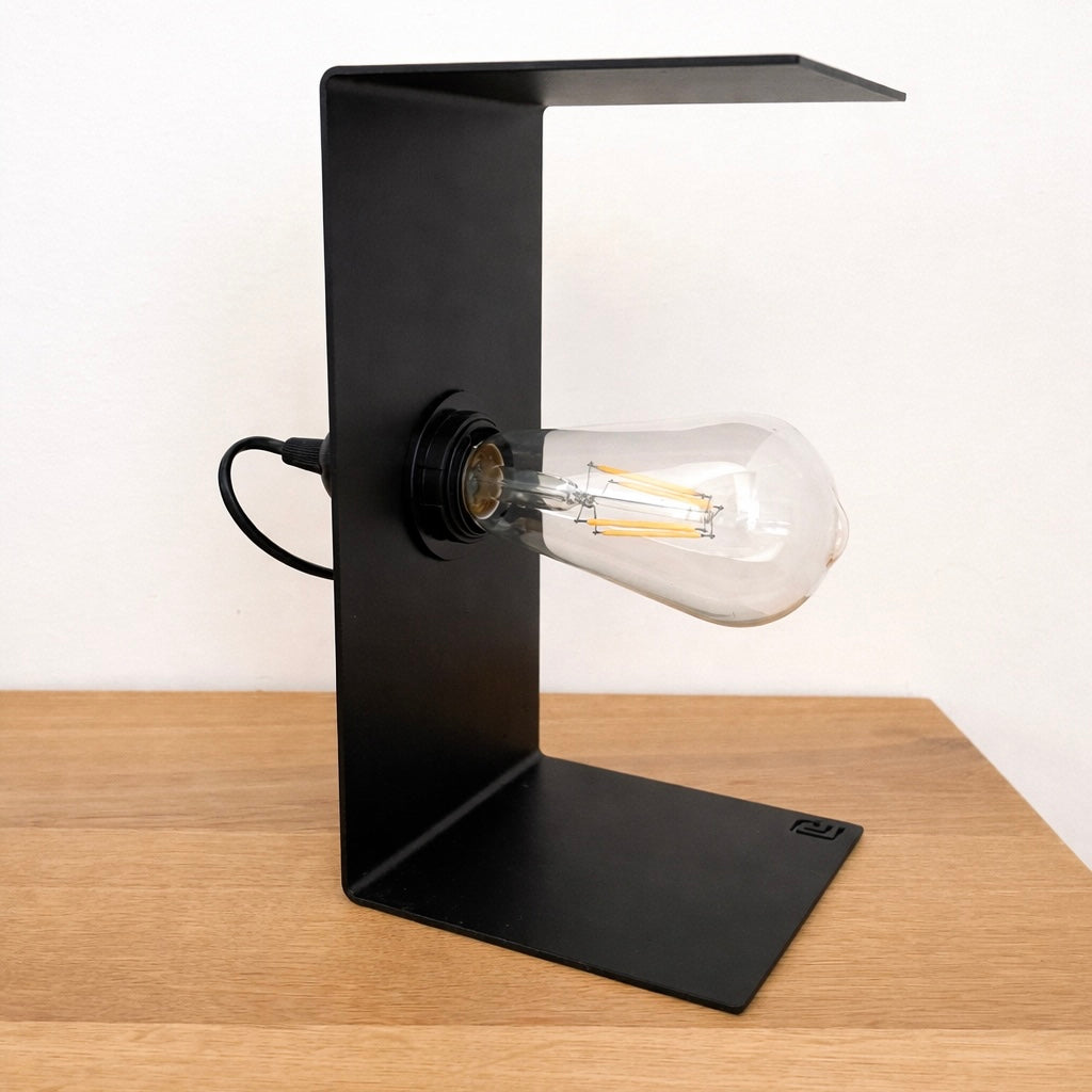 Nachttischlampe schwarz Metall modern