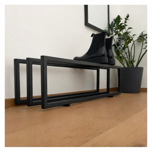 Schwarzes Schuhregal aus Metall für den Flur